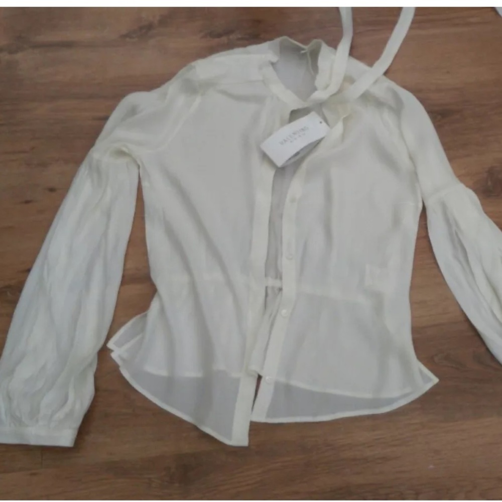 Valentino Roma tie neck blouse
