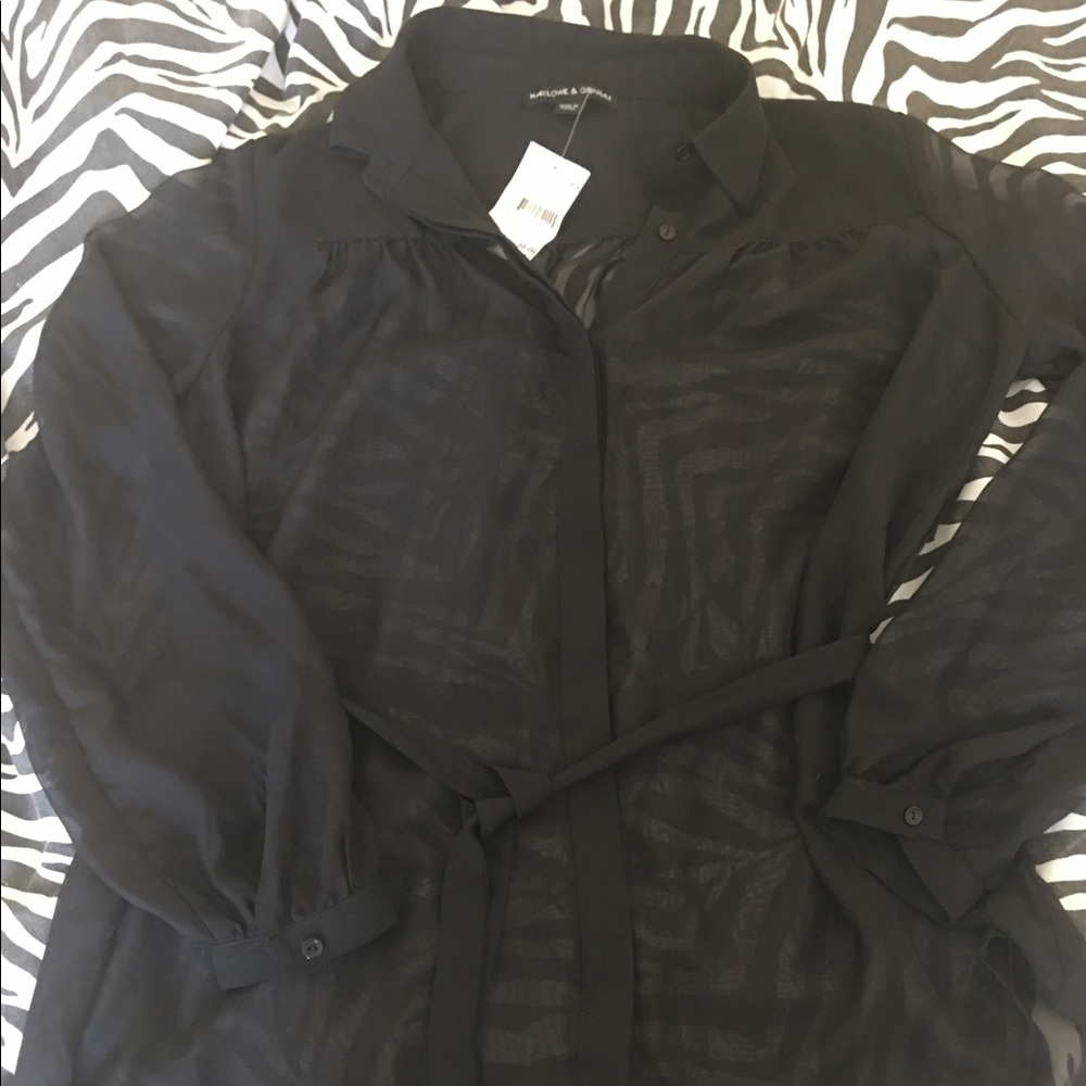Harlowe and Graham Sheer Blouse Size Medium