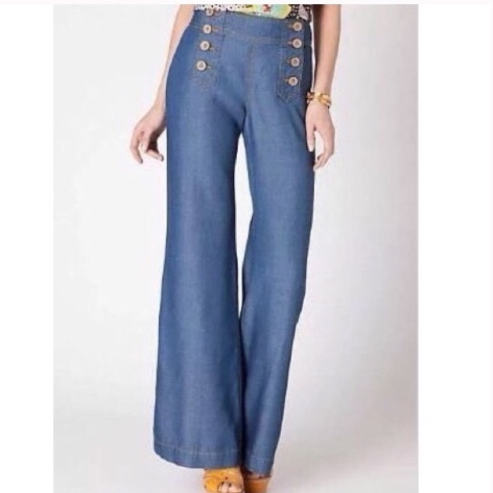 Anthropologie Elevenses Sailor Pants Adorable EUC