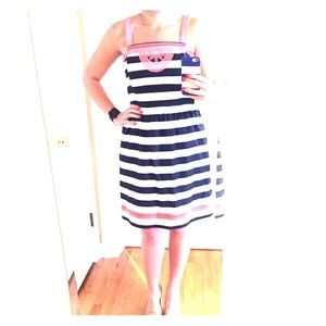 Vineyard Vines Embroidered Striped Dress