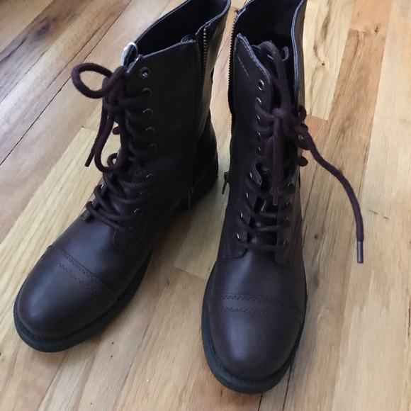 41 off Brash Shoes Brash Burgundy Oxblood Combat Boots from Sea rose adornables's closet on
