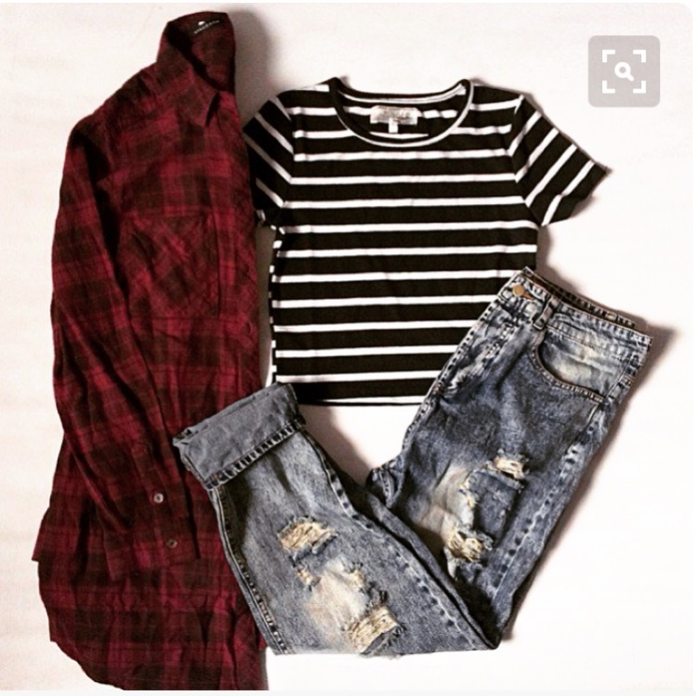 Burgundy and black flannel
