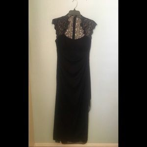 Navy Blue Gown with lace detail