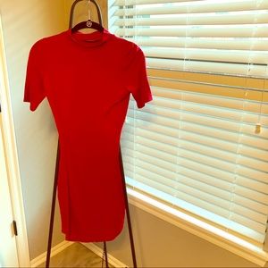 Red Missguided dress.