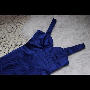 H&M blue satin body-con