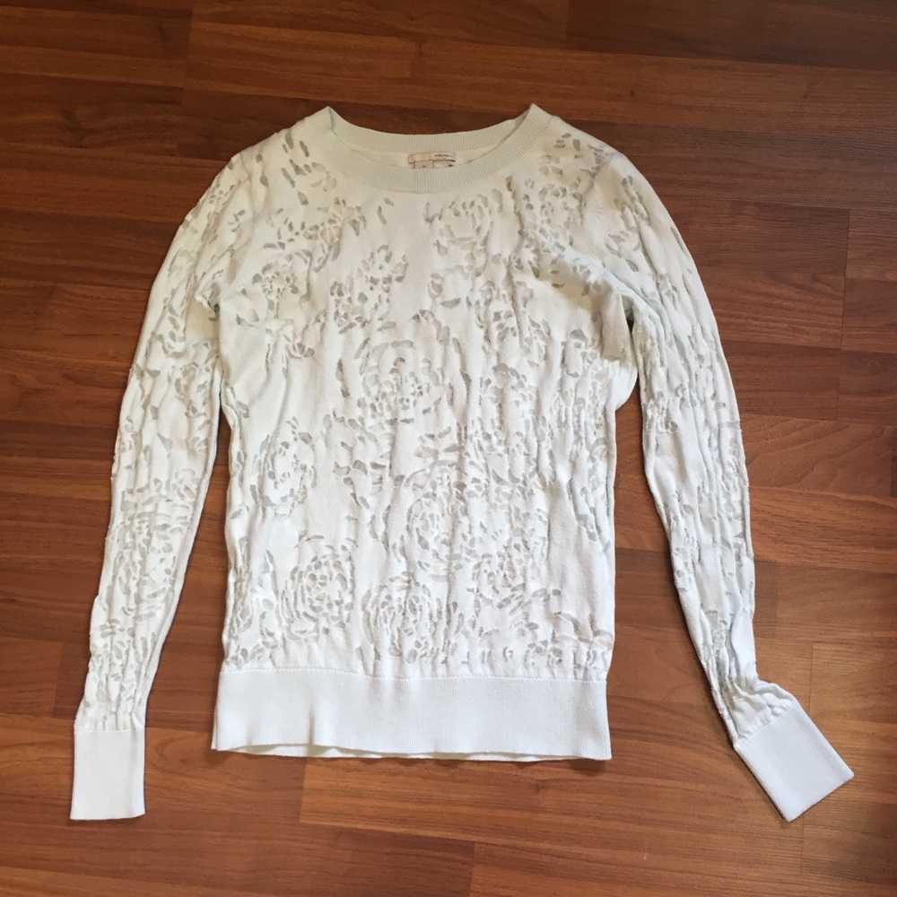 Halogen burn-out sweater light mint green