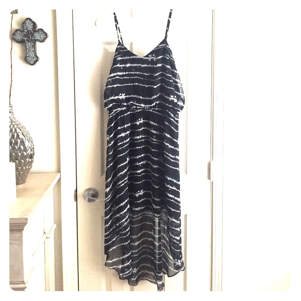 Black and white high low dress