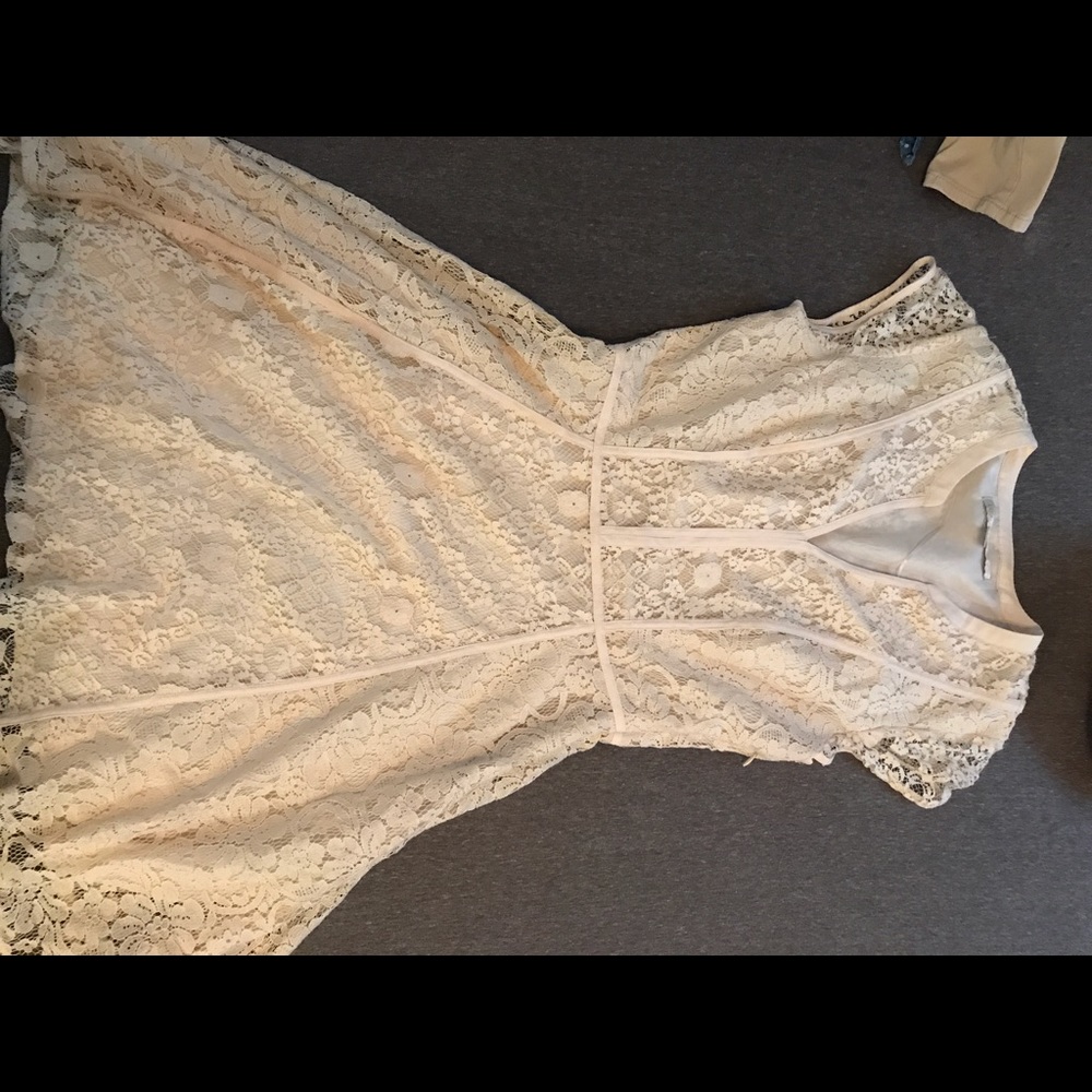 Beautiful lace cream dress