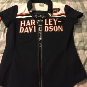 Harley Davidson zip up shirt