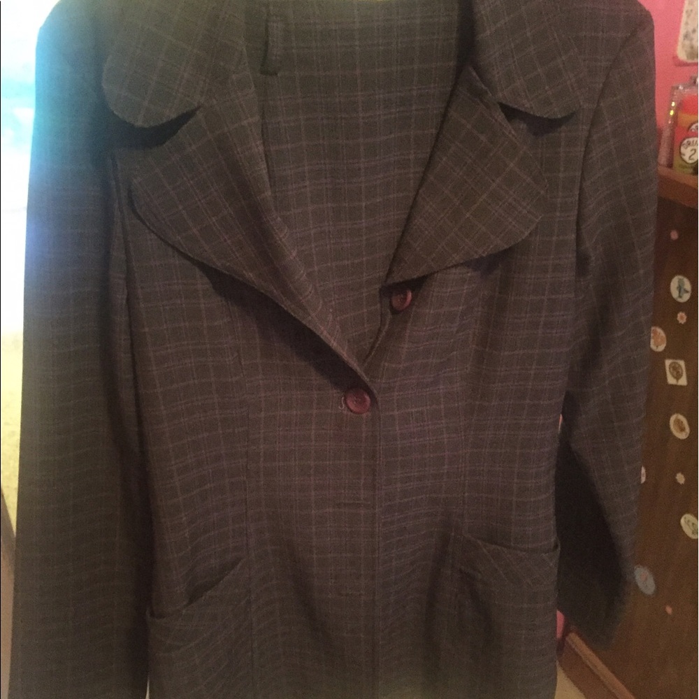 Plaid gray Blazer and skirt