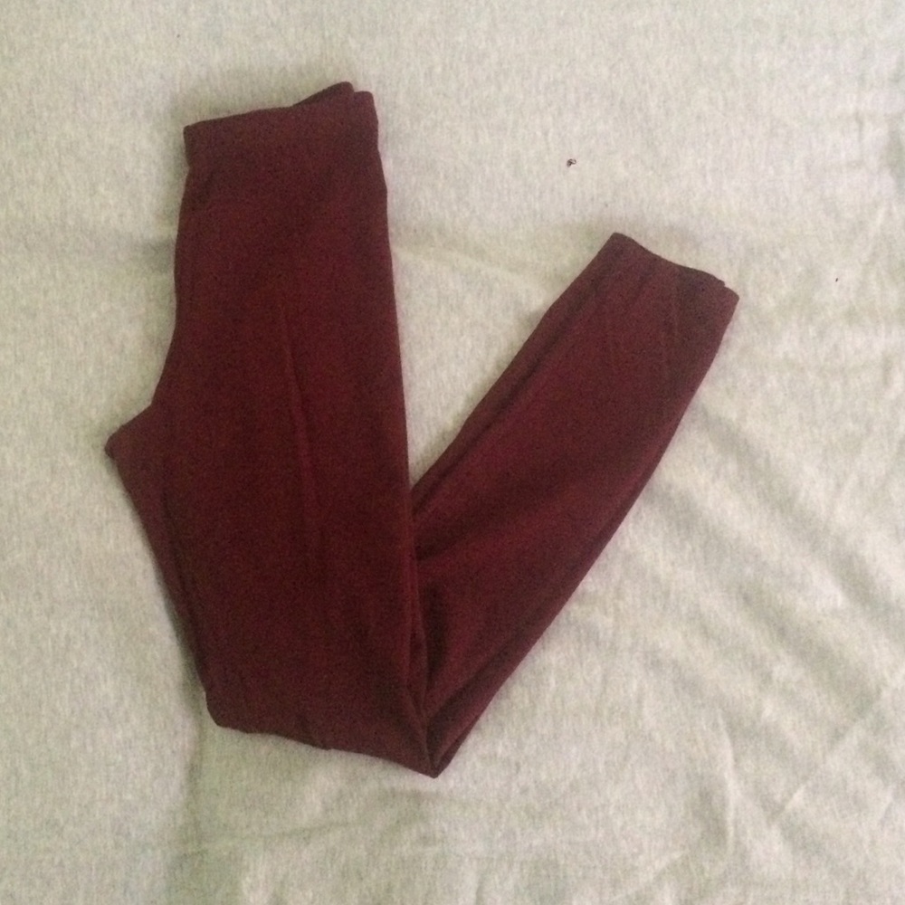 maroon high waisted leggings