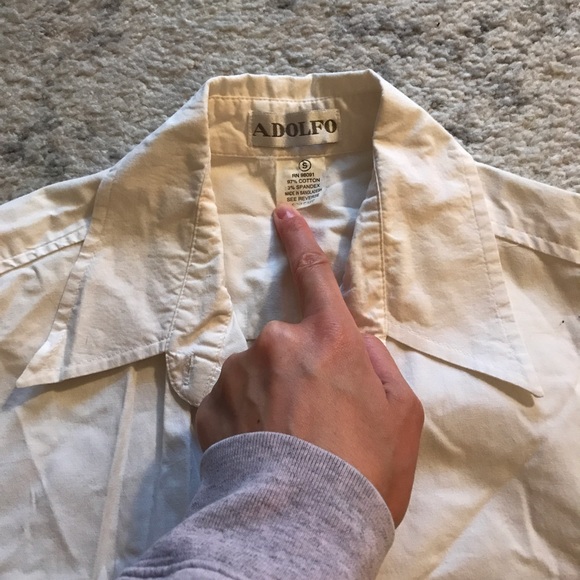 White Adolfo button-down dress shirt - Picture 2 of 6