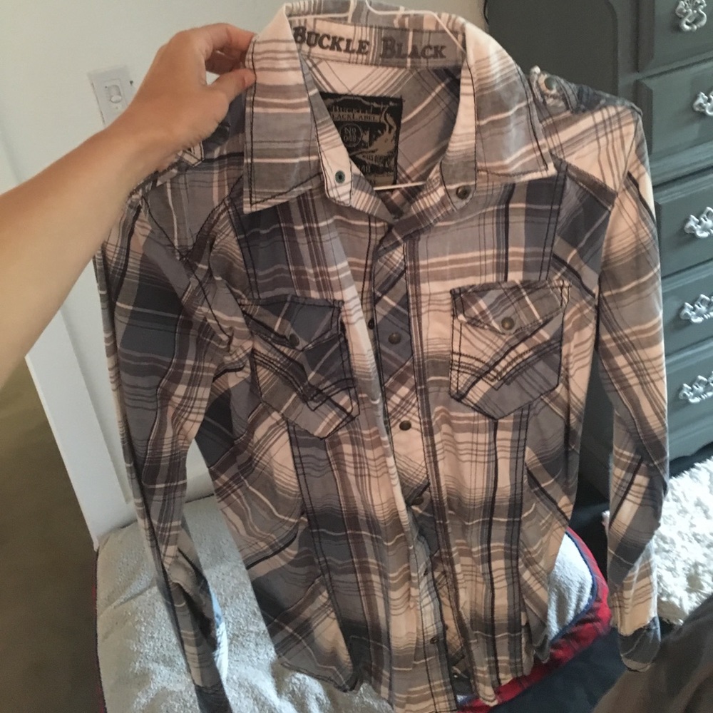 BUCKLE BLACK button up, never worn