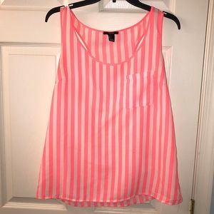 Orange Striped Racerback Tank