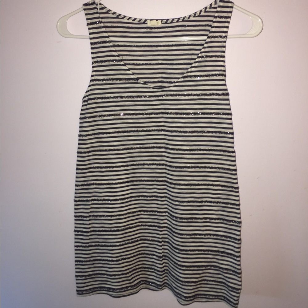 J.Crew Stripped Tank with Sequin Detail