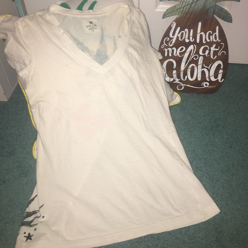 White Graphic T