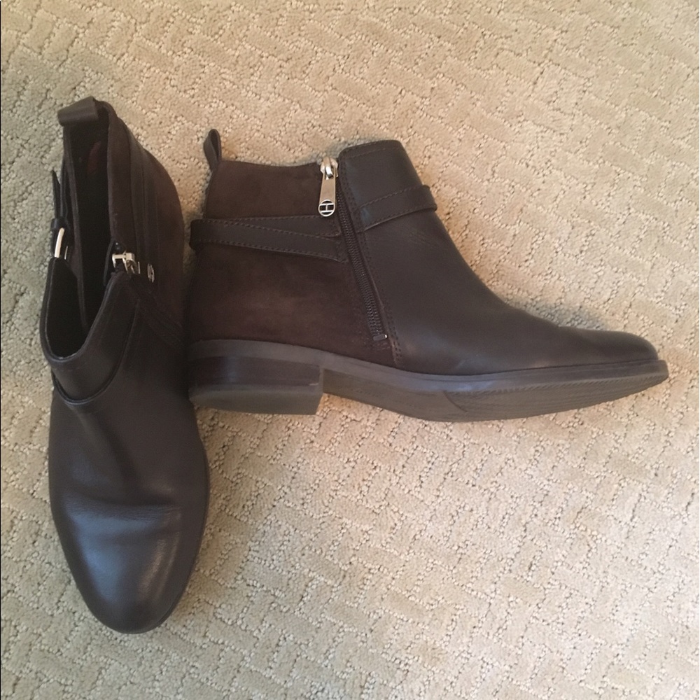 Tommy Hilfiger Leather & Suede Ankle Booties