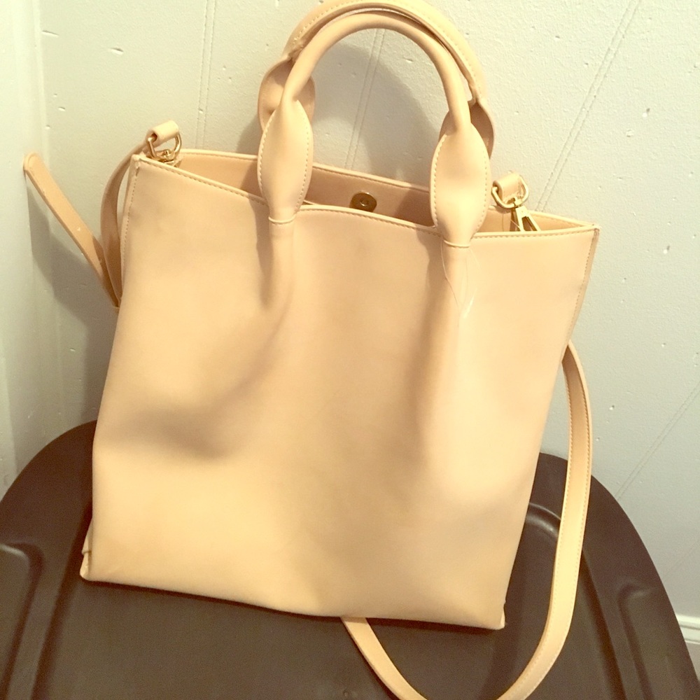 Nude Handbag with Cross-body strap
