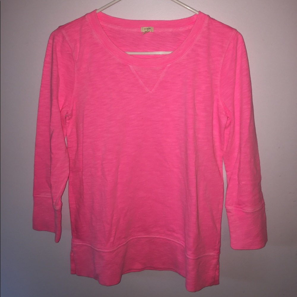 J. Crew Neon Pink 3/4 Sleeve Shirt