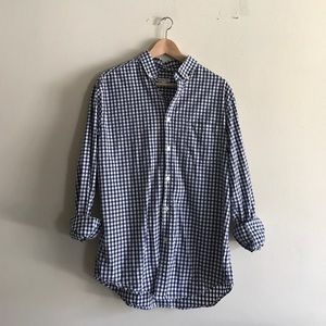 Merona Navy Gingham Button Up Shirt