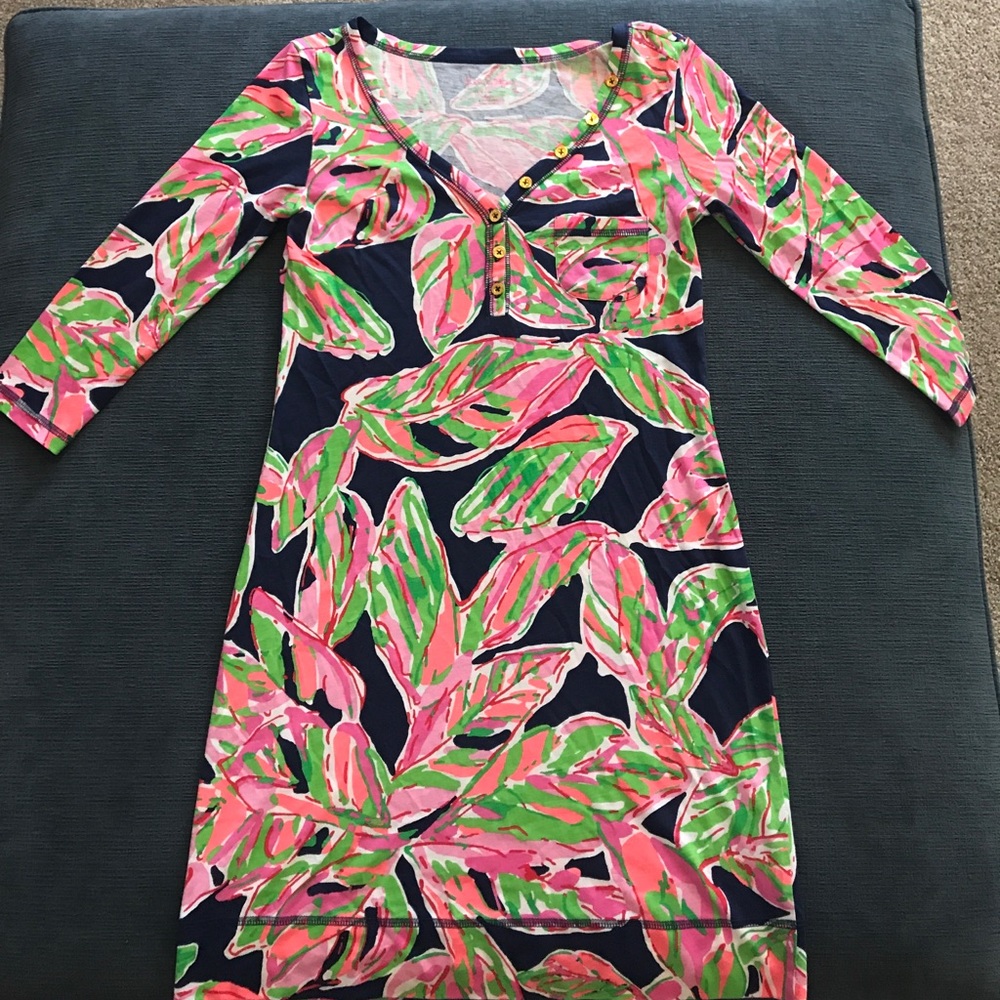 Navy neon print Shift dress