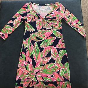 Navy neon print Shift dress