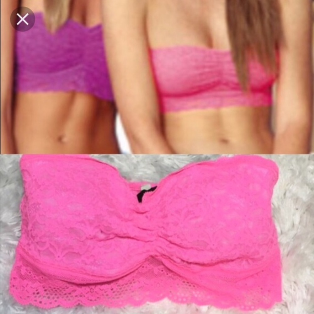 Hot pink lace bandeau