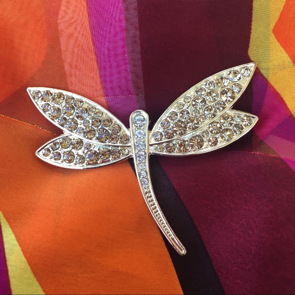 **HOST PICK** Monet Gold Tone Dragonfly crystal