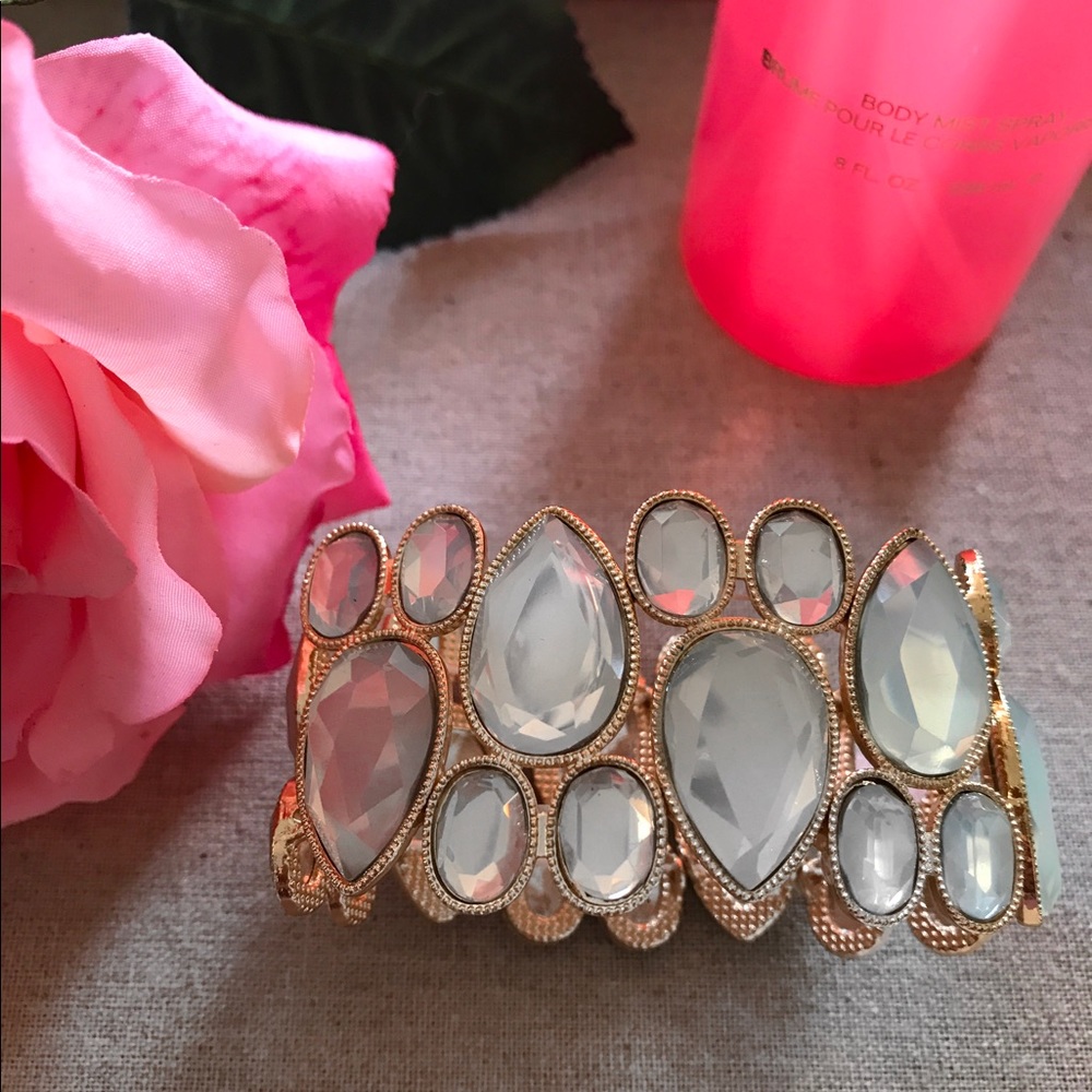Jeweled Wide Cuff Bracelet