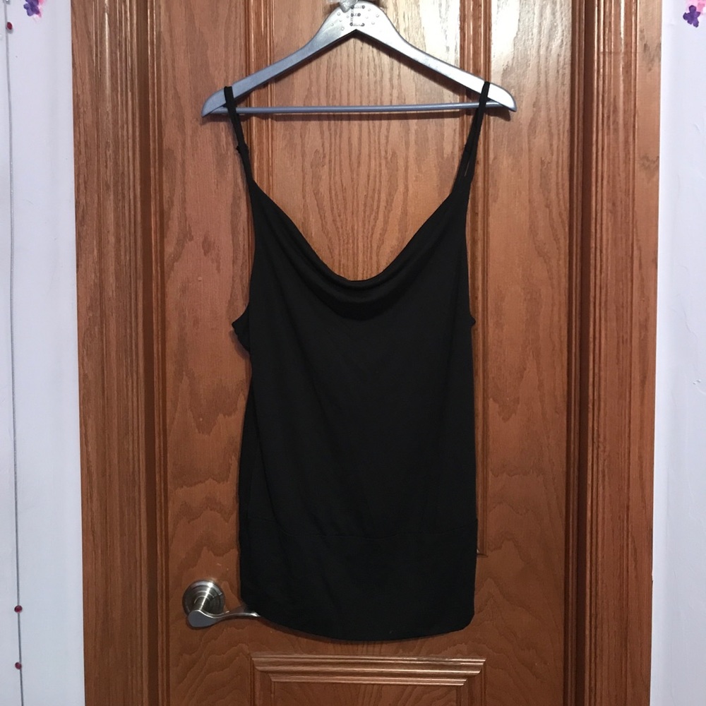Size Large // Black Tank with Swoop Neck