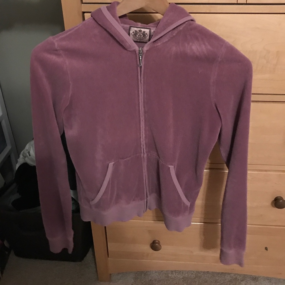 Purple juicy couture terry cloth zip up.