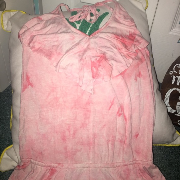 Pink Tye Dye Romper WITH Pockets - Picture 2 of 4