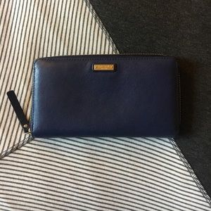 Kate Spade Wallet--Navy Blue w Polka Dot Interior