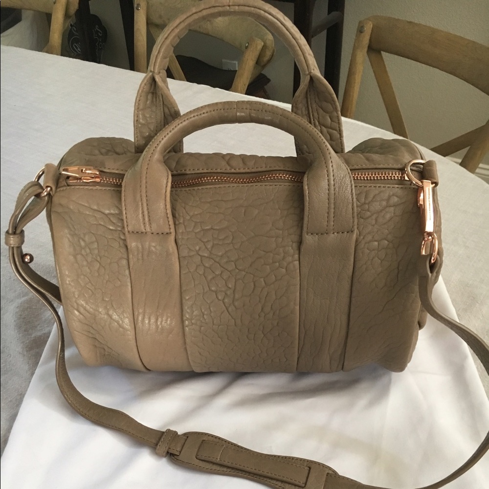 Alexander Wang Rocco Bag in Latte Pebble Rose Gold