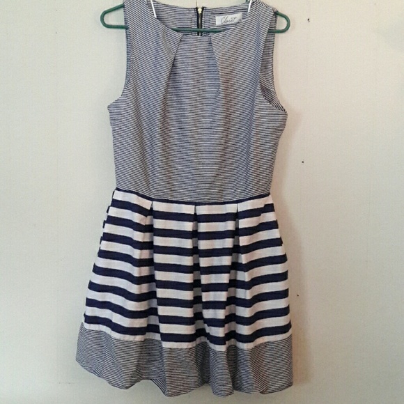 Closet Dresses & Skirts - Closet London Navy Blue Stripped Dress