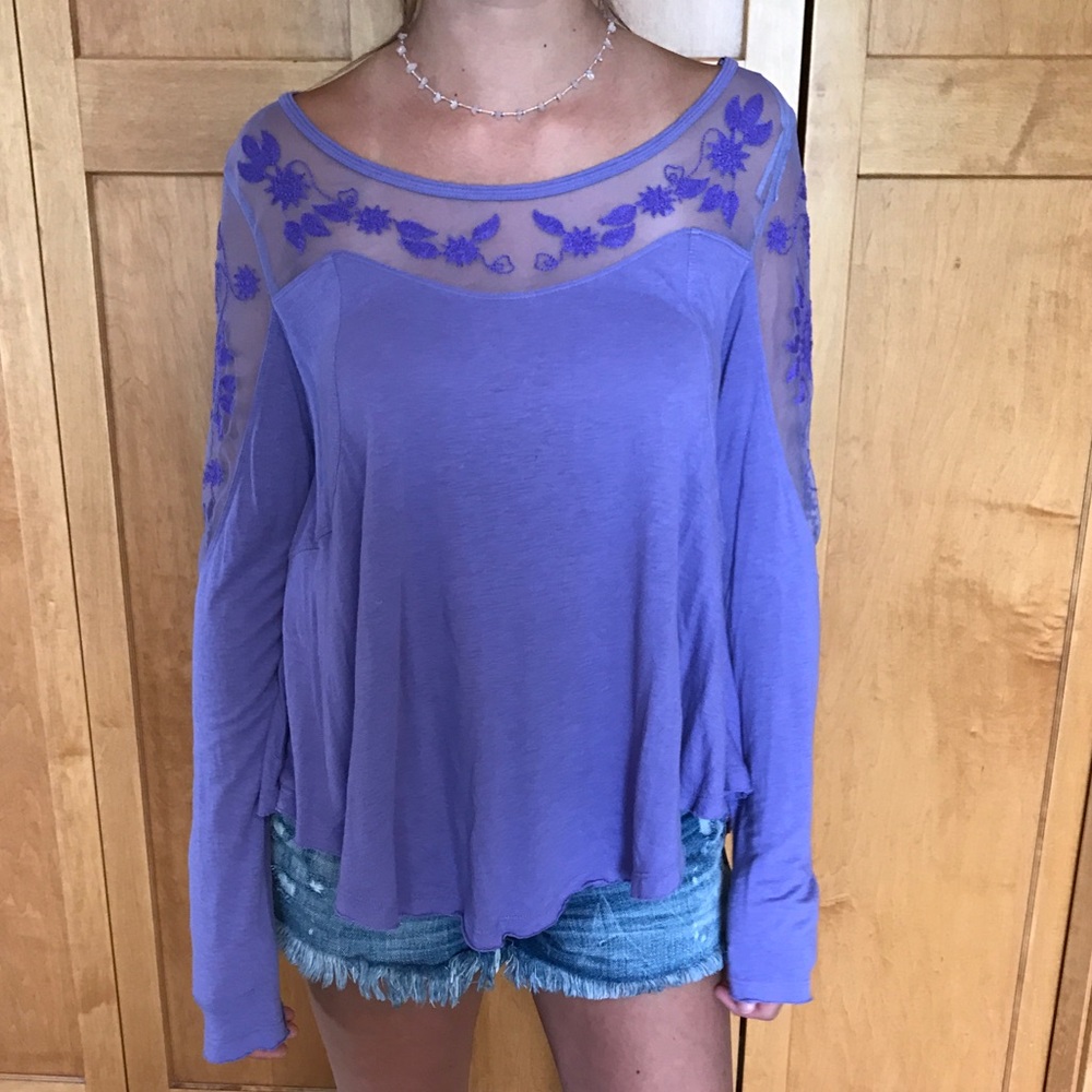 Free people purple long sleeve