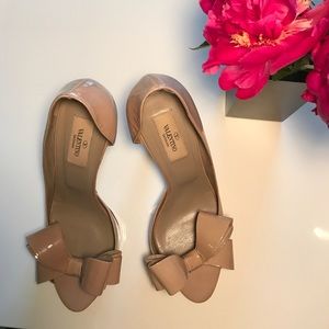 VALENTINO Couture Bow D'orsay Peep Toe Pumps