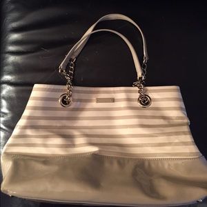 Patent leather Kate Spade striped bag