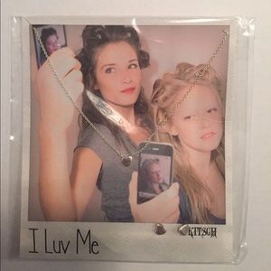 Earrings and necklace silver heart set, NEW