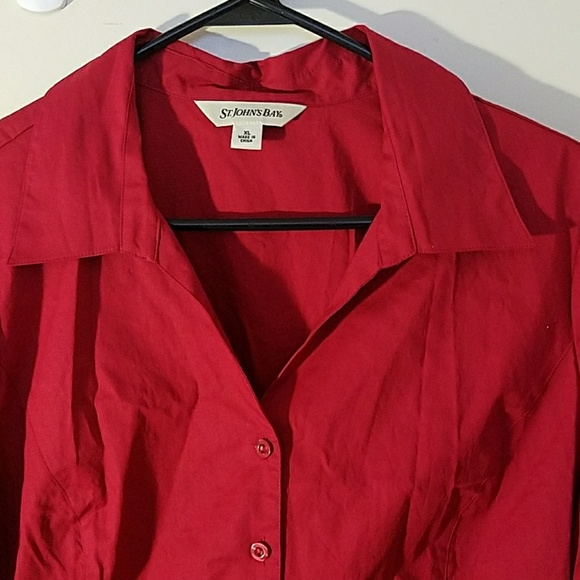 Maroon button down top sz XL - Picture 2 of 4