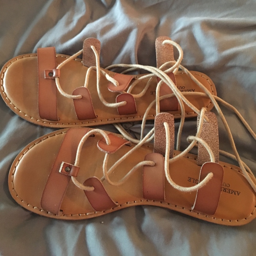 American Eagle ankle-wrap sandals, 10, BRAND NEW