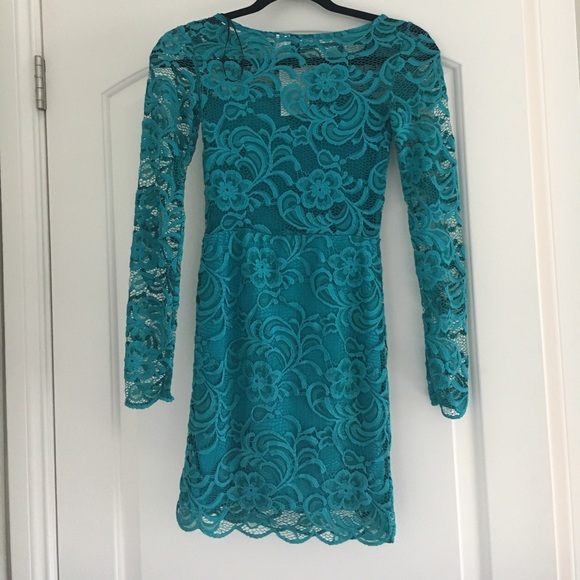 Teal Lace Dress (H&M) - Picture 2 of 2