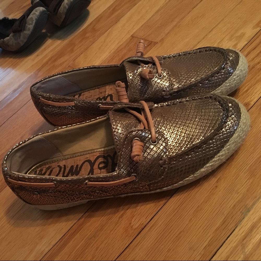 Gold Sam Edelman Boat Shoes