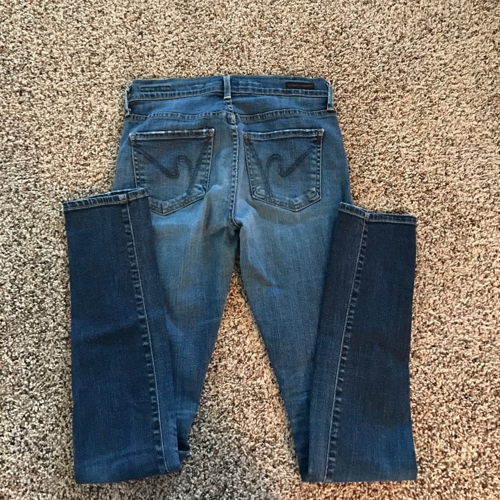 Blue skinny jeans!