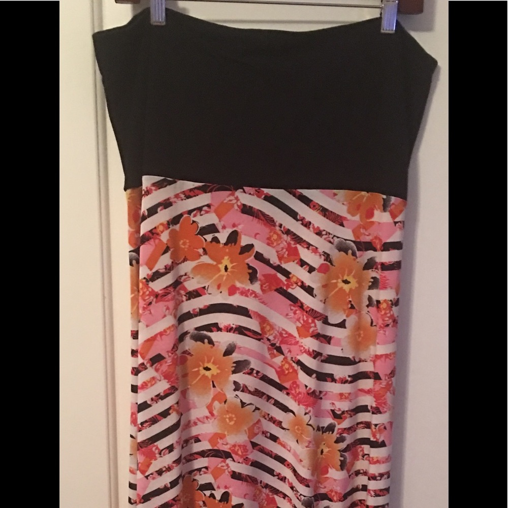 White, orange, and pink Maxi Skirt