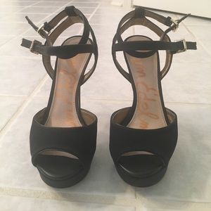 Sam Edelman Black 5in Sandals with Two Straps