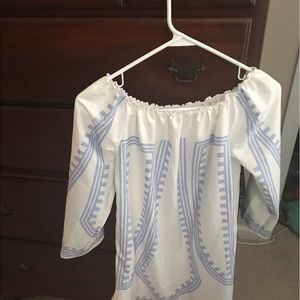 Silky off shoulder tunic.