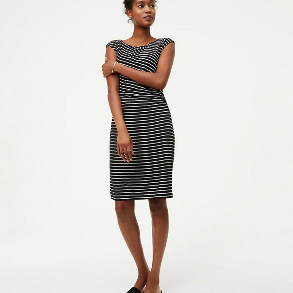 LOFT side shirred dress