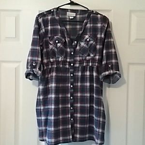 Price to sell!!! Purple Plaid Maternity Top