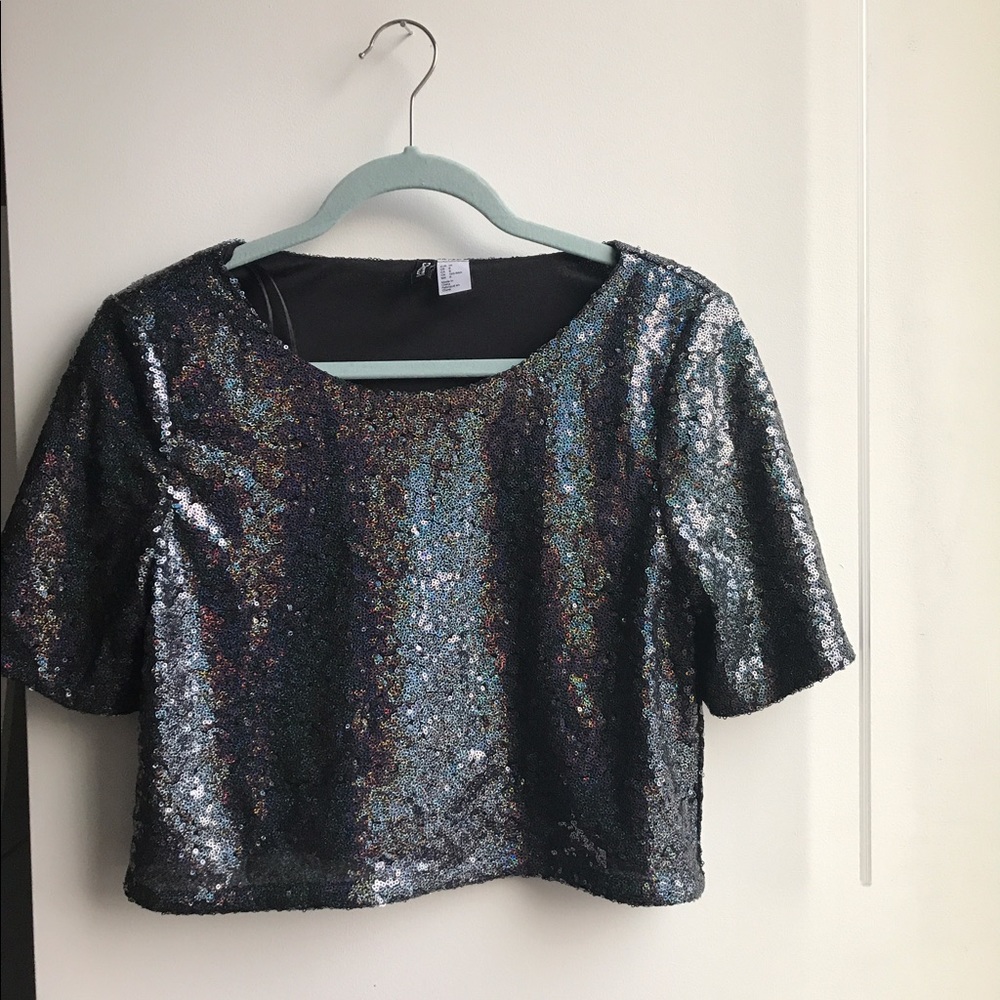 H&M Crop Sequin Top
